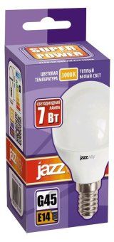 лампа светодиодная pled-sp 7вт g45 шар 3000к тепл. бел. e14 540лм 230в jazzway 1027856-2 от магазина Штепсель и батарейка. - фото_2