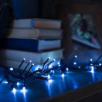 гирлянда светодиодная "кластер led" 3м 288led бел. 14вт 220-240в ip20 провод пвх темн. зел. neon-night 303-625 от магазина Штепсель и батарейка. - фото_7