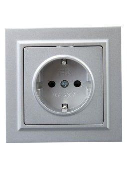 розетка сп brite рср14-1-0-бра 16а в сборе с заземл. защ. шторки алюм. iek br-r14-16-k47-f от магазина Штепсель и батарейка. - фото_2