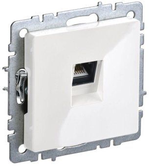розетка компьютерная сп rj45 кат.6 brite рк11-брб механизм бел. iek br-k10-2-k01 от магазина Штепсель и батарейка.