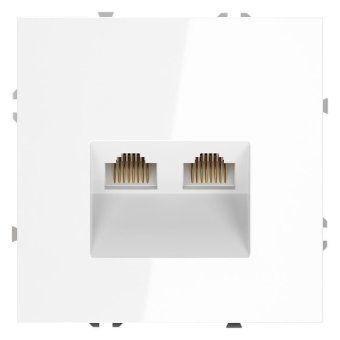 розетка компьютерная 2-м сп s70 rj45 + rj45 кат.6 механизм бел. глянцевый voltum vls060201 от магазина Штепсель и батарейка.