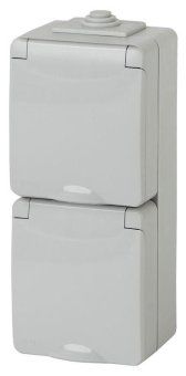 розетка 2-м оп эра эксперт 11-2607-03 16а ip65 верт. 250в 2х2p+e сер. эра б0036002 от магазина Штепсель и батарейка.