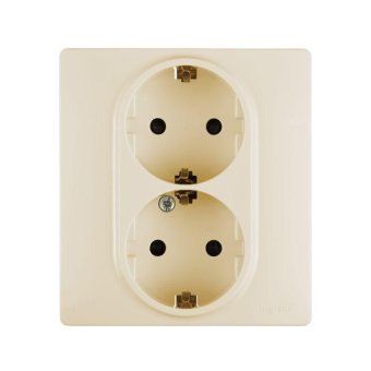 розетка 2-м сп etika 16а ip31 250в 2х2p+e с заземл. защ. шторки немецк. стандарт безвинт. клеммы сл. кость leg 672333 от магазина Штепсель и батарейка.