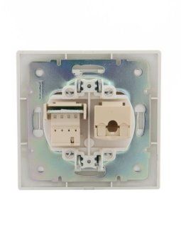 розетка компьютерная + телефонная 2-м сп mira rj45 + rj11 бел./бел. lezard 701-0202-143 от магазина Штепсель и батарейка. - фото_4