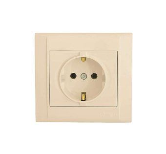 розетка сп defne 16а ip20 с зазем.крем makel 42010028 от магазина Штепсель и батарейка.