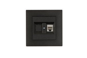 розетка компьютерная cat 5+гнездо karea rizz star дым. металлик makel 88050035 от магазина Штепсель и батарейка.