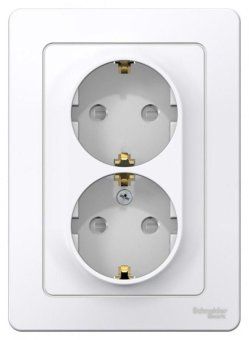розетка 2-м сп blanca 16а ip20 250в с заземл. защ. шторки бел. se blnrs001121 от магазина Штепсель и батарейка. - фото_5