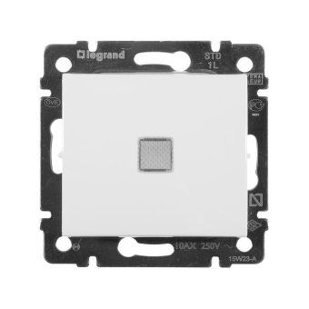 выключатель 1-кл. сп valena 10а ip31 250в с зел. индикацией механизм бел. leg 774410 от магазина Штепсель и батарейка.