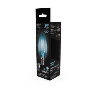 лампа светодиодная филаментная black filament 5вт свеча 4100к нейтр. бел. e14 450лм gauss 103801205 от магазина Штепсель и батарейка. - фото_6