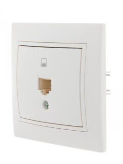 розетка компьютерная 1-м сп mira rj45 бел./бел. lezard 701-0202-139 от магазина Штепсель и батарейка.