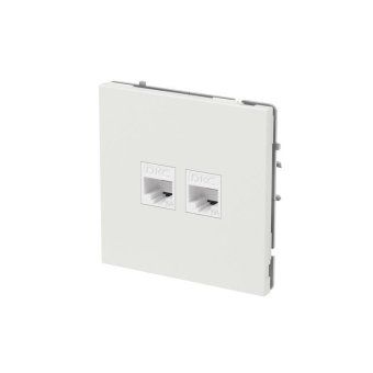 розетка компьютерная 2-м kant rj45 кат.6a без шторки бел. песок dkc 7010674 от магазина Штепсель и батарейка. - фото_2
