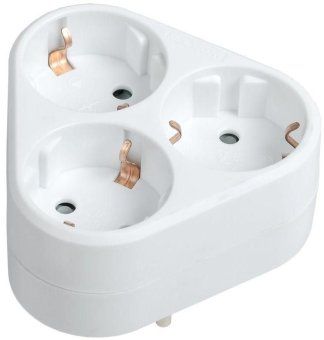разветвитель 3-м 16а ip20 т-01/03 2p+pe треугольн. бел. iek wtp10-16-03-z-k01 от магазина Штепсель и батарейка.