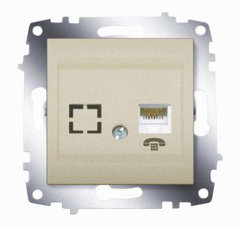 розетка телефонная 2-м cosmo rj11 + гнездо механизм титаниум abb 619-011400-221 от магазина Штепсель и батарейка.