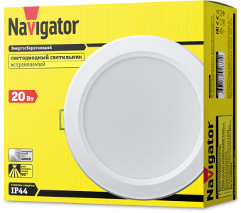 светильник светодиодный 94 837 ndl-p1-20w-840-wh-led 20вт 4000к ip44 1650лм 176-264в (аналог downlight клл 2х18) navigator 94837 от магазина Штепсель и батарейка. - фото_3