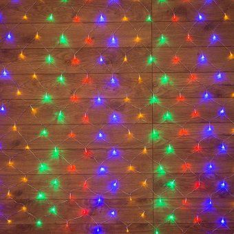 гирлянда светодиодная "сеть" 1.8х1.5м 180led мультиколор 15вт 220-240в ip20 с контроллером 8 режимов провод пвх прозр. neon-night 215-139 от магазина Штепсель и батарейка.