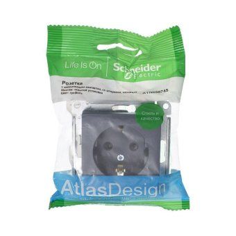 розетка 1-м сп atlasdesign 16а ip20 с заземл. защ. шторки механизм грифель se atn000745 от магазина Штепсель и батарейка. - фото_3