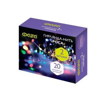 гирлянда dc-g05-20ms2 20led rgb 2xcr2032и(в компл.) (уп.2шт) фаzа 5047990 от магазина Штепсель и батарейка. - фото_2