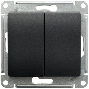 переключатель проходной 2-кл. сп glossa 10а ip20 (сх. 6) 10ax механизм антрацит se gsl000765 от магазина Штепсель и батарейка.