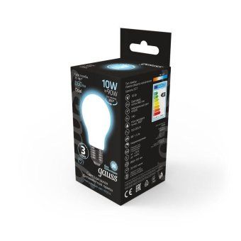 лампа светодиодная филаментная black filament 10вт a60 грушевидная матовая 4100к нейтр. бел. e27 860лм gauss 102202210 от магазина Штепсель и батарейка. - фото_6