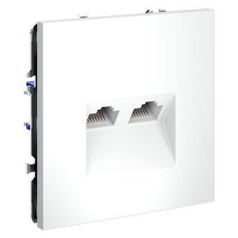 розетка компьютерная 2-м сп s70 rj45 + rj45 кат.6 механизм бел. матов. voltum vls060202 от магазина Штепсель и батарейка. - фото_4