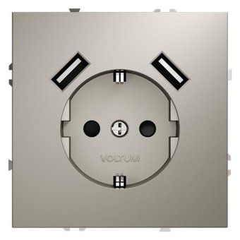 розетка 1-м сп s70 16а с usb a+a с заземл. защ. шторки механизм кашемир voltum vls040403 от магазина Штепсель и батарейка.