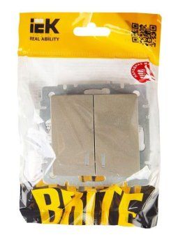 выключатель 2-кл. сп brite вс10-2-1-брш 10а с индик. механизм шампань iek br-v20-1-10-k37 от магазина Штепсель и батарейка. - фото_6