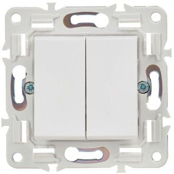 выключатель 2-кл. skandy 10а sk-v04w арктич. бел. iek sk-v20-0-10-k01 от магазина Штепсель и батарейка. - фото_2