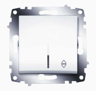 переключатель 1-кл. сп cosmo 10а ip20 (сх. 6) с подсветкой механизм бел. abb 619-010200-210 от магазина Штепсель и батарейка.