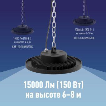 светильник светодиодный ufo high bay 150вт 6500к 174-265в для высоких пролетов космос khb120d150w6500k от магазина Штепсель и батарейка. - фото_6