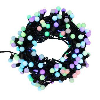 гирлянда светодиодная "мультишарики" 20м d17.5мм 200led rgb 16вт 220-240в ip65 провод пвх черн. (нужен шнур питания 303-500) neon-night 303-509 от магазина Штепсель и батарейка. - фото_2