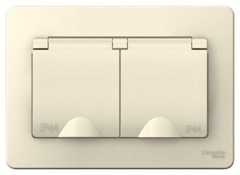 розетка 2-м сп blanca 16а ip44 250в с заземл. защ. шторки с крышкой молоч. se blnrs441122 от магазина Штепсель и батарейка. - фото_3