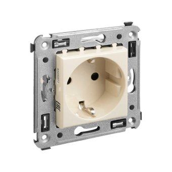 розетка 1-м сп 2мод. avanti "ванильная дымка" 16а ip20 2p+e защ. шторки беж. dkc 4405003 от магазина Штепсель и батарейка. - фото_3