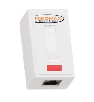 розетка 1 порт кат.6 (класс e) 250мгц rj45/8p8c 110/krone t568a/b на печатной плате неэкран. бел. nikomax nmc-wo1ue2-wt от магазина Штепсель и батарейка.