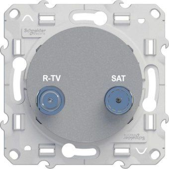 розетка телевизионная оконечная tv/r/sat сп odace механизм алюм. sche s53r455 от магазина Штепсель и батарейка. - фото_4