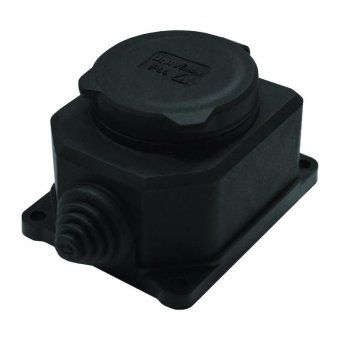 розетка настенная 1-м 1ф "компакт" с загл ip44 16а каучук черный universal 3032 от магазина Штепсель и батарейка.