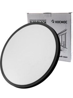 светильник светодиодный slim black 48вт 4500к ip40 3480лм 230в 500х25мм космос kslim48w_b4500k от магазина Штепсель и батарейка. - фото_2