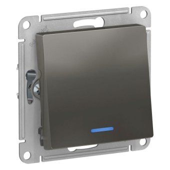 переключатель проходной 1-кл. сп atlasdesign 10а ip20 (сх. 6а) 10ax с подсветкой механизм сталь se atn000963 от магазина Штепсель и батарейка.