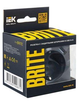 розетка brite рюш10-1-брм 16а с usb a+a 2.1а с заземл. защ. шторки механизм маренго iek br-r14-16-u21-d21-k35 от магазина Штепсель и батарейка. - фото_7