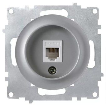 розетка компьютерная 1-м сп florence rj45 кат.5e механизм сер. (1e20701302) onekeyelectro 2172839 от магазина Штепсель и батарейка.