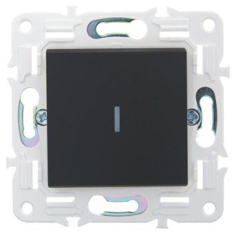 выключатель 1-кл. skandy 10а sk-v07g с индикацией графит iek sk-v10-1-10-k53 от магазина Штепсель и батарейка. - фото_2