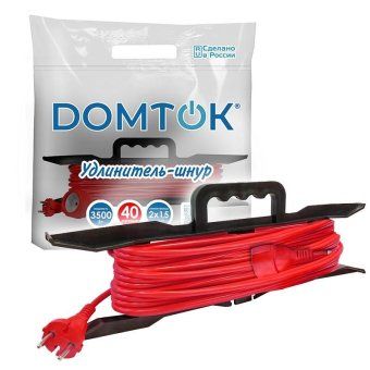 удлинитель-шнур на рамке 1х40м без заземл. 16а ip20 3.5квт пвс 2х1.5 domtok 2502 от магазина Штепсель и батарейка. - фото_4