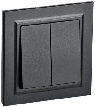 выключатель 2-кл. сп brite вср10-2-0-брч 10а в сборе черн. iek br-v20-0-10-k02-f от магазина Штепсель и батарейка.
