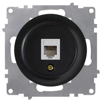 розетка компьютерная 1-м сп florence rj45 кат.5e механизм черн. (1e20701303) onekeyelectro 2172816 от магазина Штепсель и батарейка.