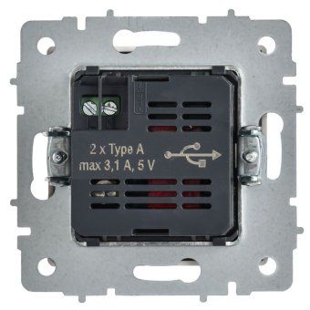 розетка brite рю10-1-браб usb a+a 3.1а механизм арктич. бел. iek br-u21-d31-k91 от магазина Штепсель и батарейка. - фото_3