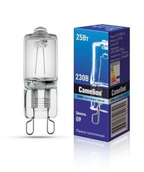 лампа галогенная 25вт капсула g9 3000к 240в прозр. camelion 5845 от магазина Штепсель и батарейка.