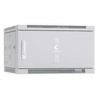 шкаф телекоммуникационный настенный sh-05f-6u60/60m 19дюйм 6u 600х600х368мм дверь метал. ral 7035 сер. cabeus 7104c от магазина Штепсель и батарейка.
