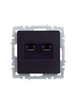 розетка компьютерная двойн. сп rj45 кат.5e brite рк10-2-брч механизм черн. iek br-k20-1-k02 от магазина Штепсель и батарейка. - фото_2