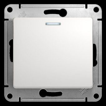 переключатель проходной 1-кл. сп glossa 10а ip20 (сх. 6а) 10ax с подсветкой механизм бел. se gsl000163 от магазина Штепсель и батарейка. - фото_2