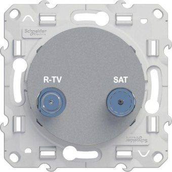 розетка телевизионная оконечная tv/r/sat сп odace механизм алюм. sche s53r455 от магазина Штепсель и батарейка. - фото_2