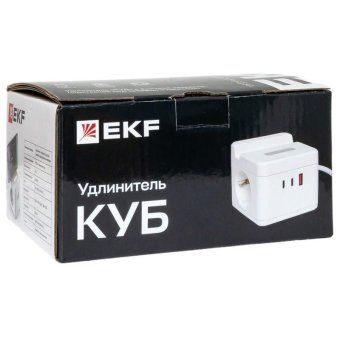 удлинитель "куб" 2х1.3м usb + 2type c с быстрой зарядкой подставкой под телефон и ночником 1кв.мм ekf uba-cub-2-fc от магазина Штепсель и батарейка. - фото_9